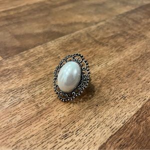 Large Faux Pearl Cocktail Ring